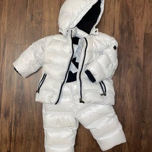 ADD down baby unisex two piece snowsuit 12m GREY outerwear kids